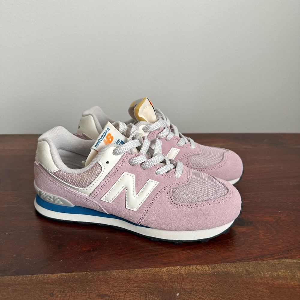 New Balance Kids' Light Pink and White Sneakers